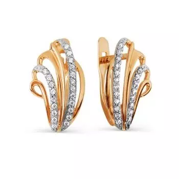 Серьги с фианитами Линии Любви