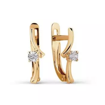 Серьги с фианитами Линии Любви