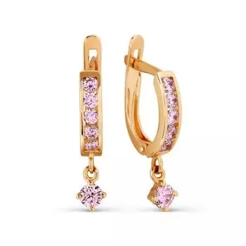 Серьги с фианитами Линии Любви