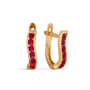 Серьги с фианитами Линии Любви