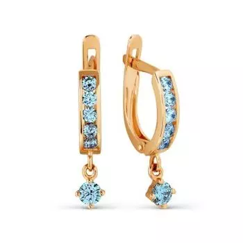 Серьги с фианитами Линии Любви