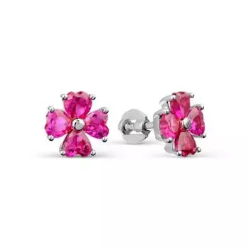 Серьги с фианитами Линии Любви