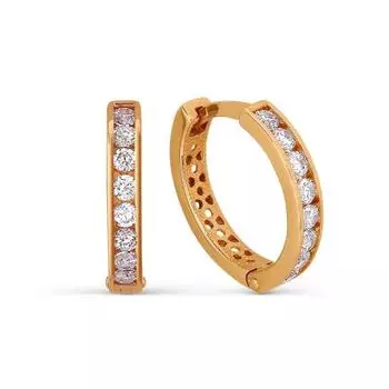 Серьги с фианитами Линии Любви