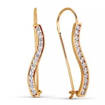 Серьги с фианитами Линии Любви