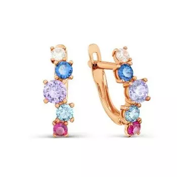 Серьги с фианитами Линии Любви