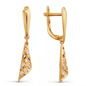 Серьги с фианитами Линии Любви