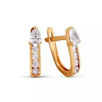 Серьги с фианитами Линии Любви