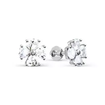 Серьги с фианитами Линии Любви