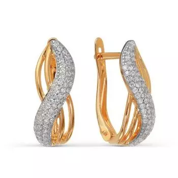 Серьги с фианитами Линии Любви