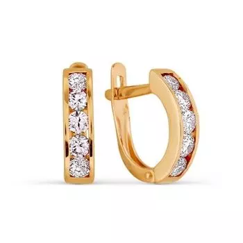 Серьги с фианитами Линии Любви