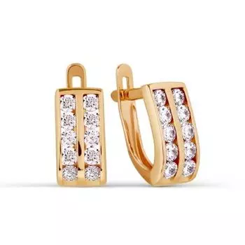 Серьги с фианитами Линии Любви