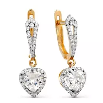 Серьги с фианитами Линии Любви