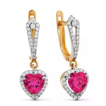 Серьги с фианитами Линии Любви