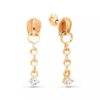 Серьги с фианитами Линии Любви