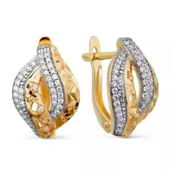 Серьги с фианитами Линии Любви