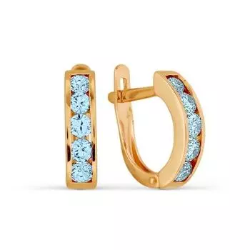 Серьги с фианитами Линии Любви