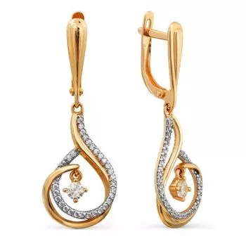 Серьги с фианитами Линии Любви