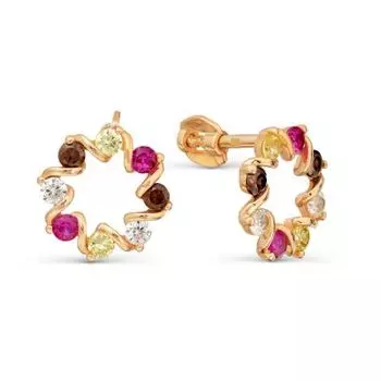 Серьги с фианитами Линии Любви