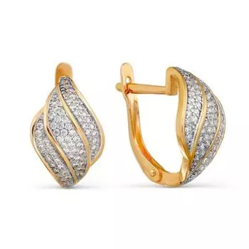 Серьги с фианитами Линии Любви