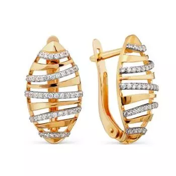 Серьги с фианитами Линии Любви