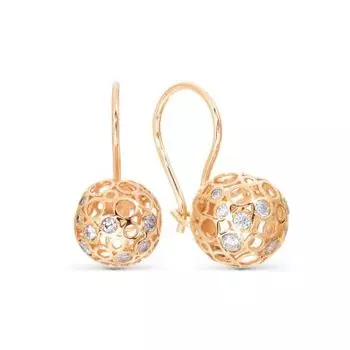 Серьги с фианитами Линии Любви