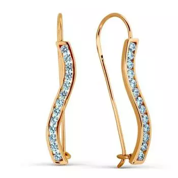 Серьги с фианитами Линии Любви