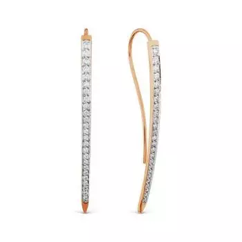 Серьги с фианитами Линии Любви