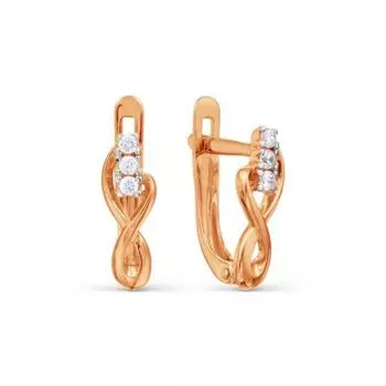 Серьги с фианитами Линии Любви