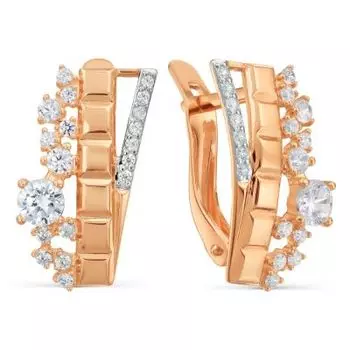 Серьги с фианитами Линии Любви