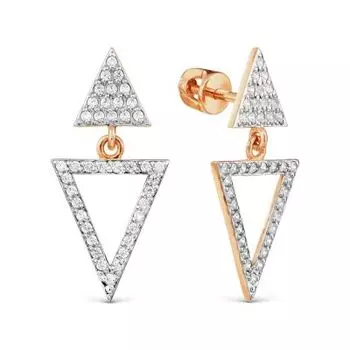 Серьги с фианитами Линии Любви