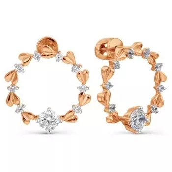 Серьги с фианитами Линии Любви