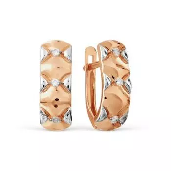 Серьги с фианитами Линии Любви