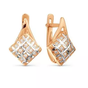 Серьги с фианитами Линии Любви