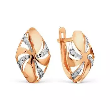 Серьги с фианитами Линии Любви