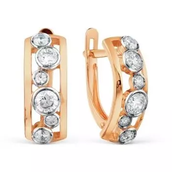 Серьги с фианитами Линии Любви