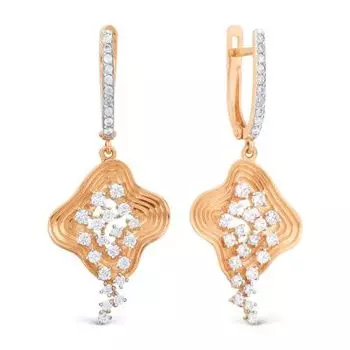 Серьги с фианитами Линии Любви