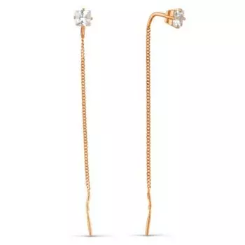 Серьги с фианитами Линии Любви