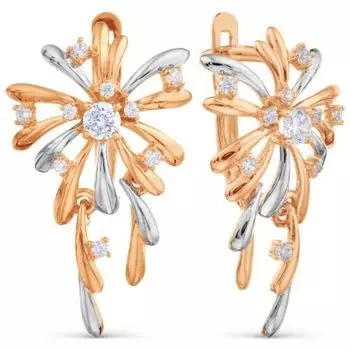 Серьги с фианитами Линии Любви