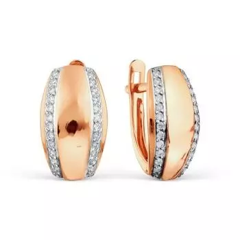 Серьги с фианитами Линии Любви