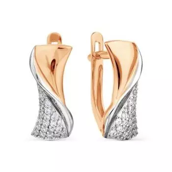 Серьги с фианитами Линии Любви