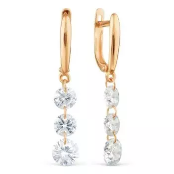 Серьги с фианитами Линии Любви