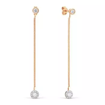 Серьги с фианитами Линии Любви