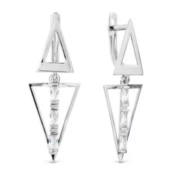 Серьги с фианитами Линии Любви