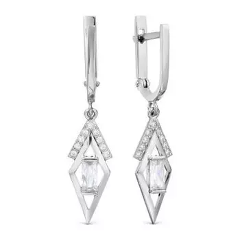 Серьги с фианитами Линии Любви