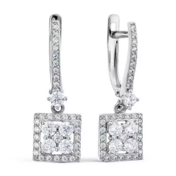 Серьги с фианитами Линии Любви