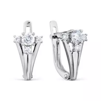 Серьги с фианитами Линии Любви