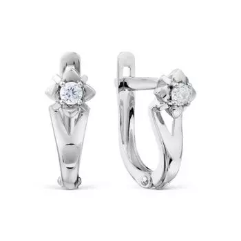 Серьги с фианитами Линии Любви