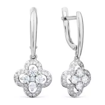 Серьги с фианитами Линии Любви