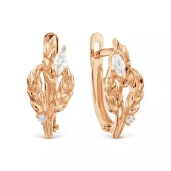 Серьги с фианитами Линии Любви