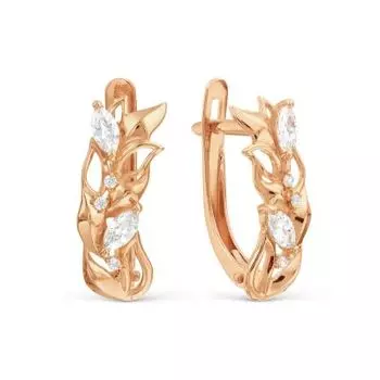 Серьги с фианитами Линии Любви